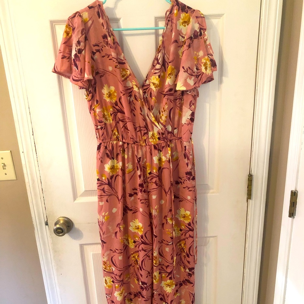 Pink Floral Jumpsuit